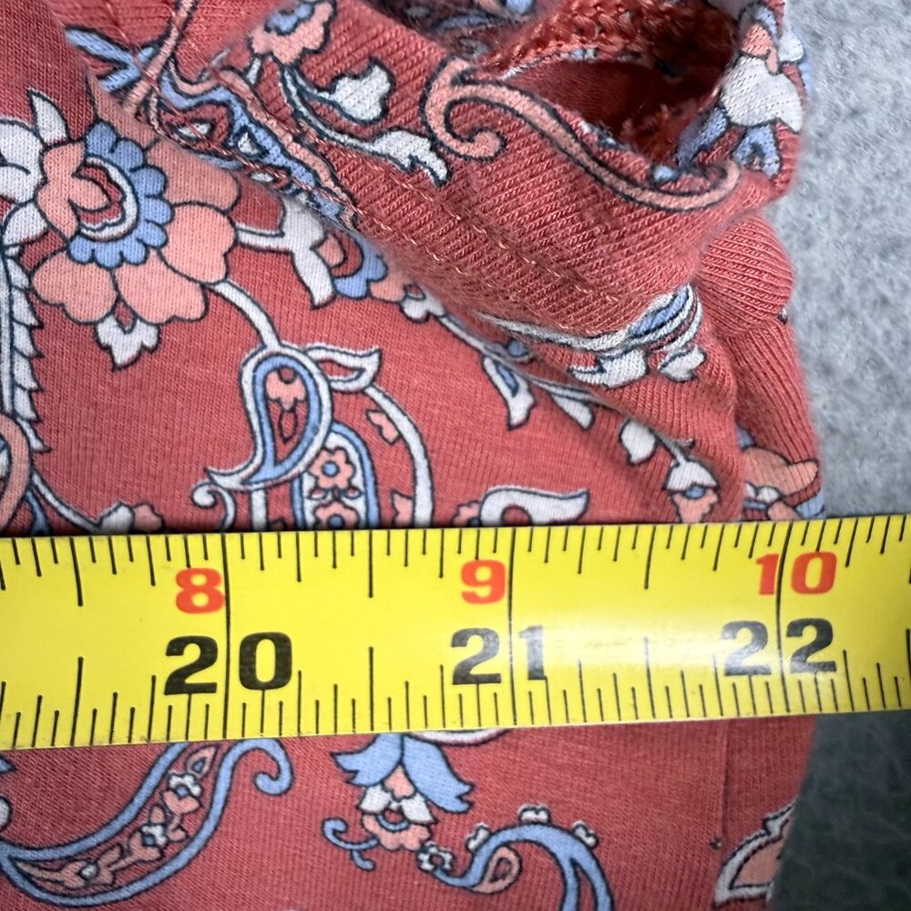 J Jill L Petite Red Rocks Paisley Pintuck Pleat Shift Dress Dark Peach Sunset PL - Picture 12 of 14